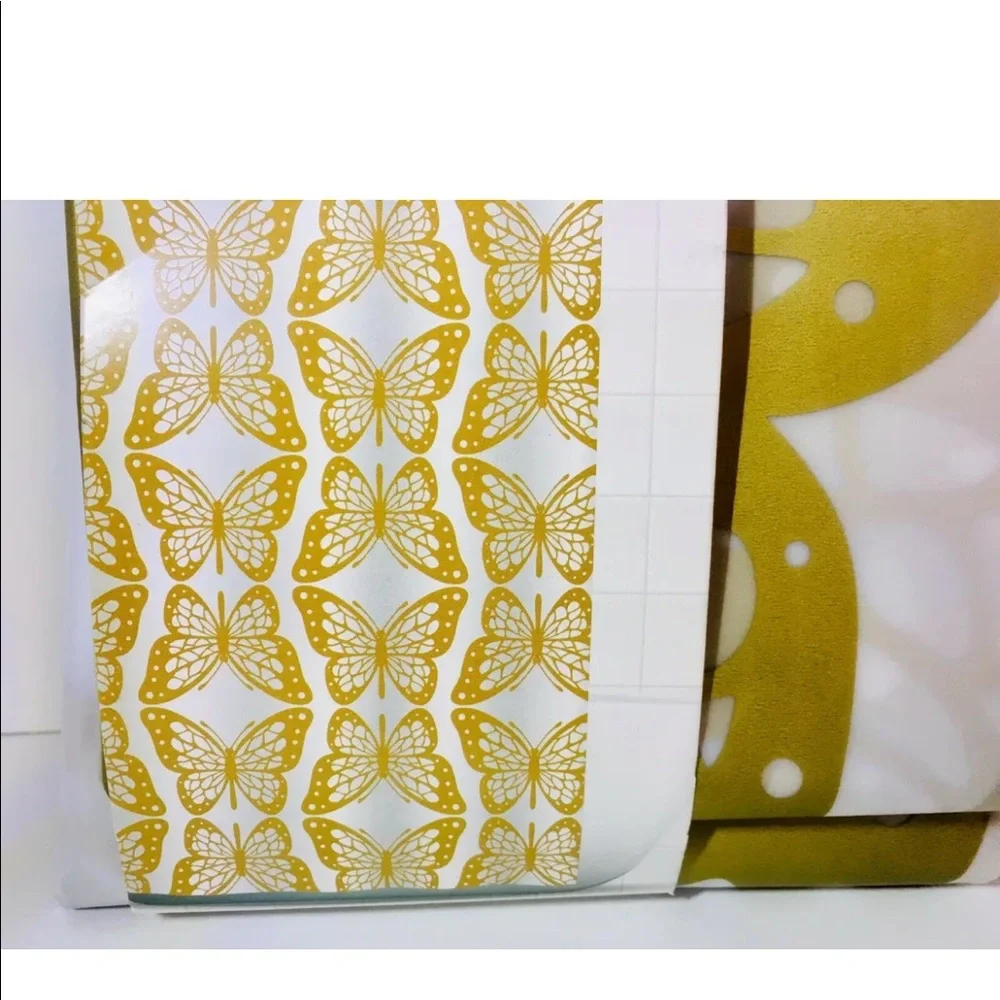 Gold Butterflies Peva Shower Curtain Butterfly Matte Metallic